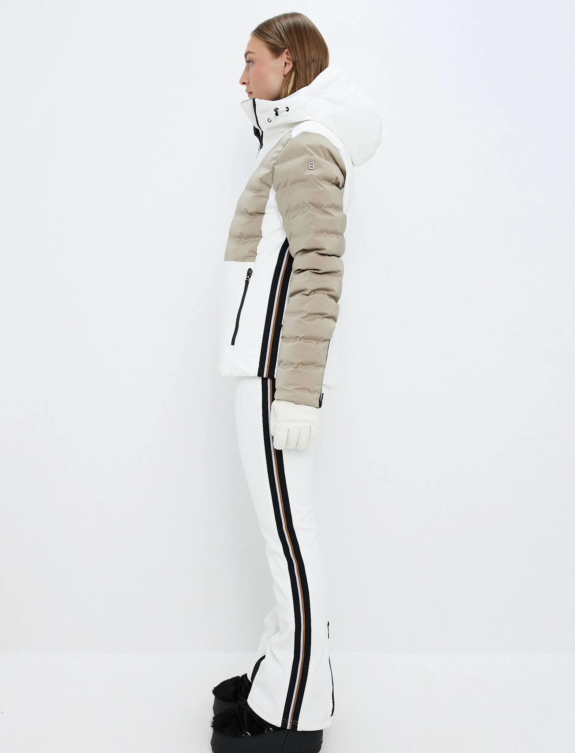 Skidjackor*8848 Altitude Audrey W Ski Jacket - Blanc/Lt Beige