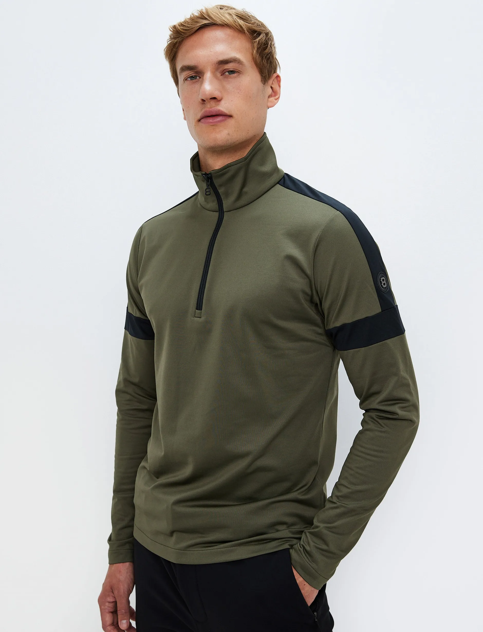 Mellanlager*8848 Altitude Dino 1/2 Zip Sweat - Army Green