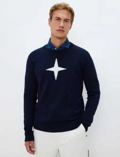 Tröjor|Mellanlager*8848 Altitude Star Merino Sweat - Navy